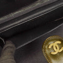Chanel CC Vanity Case Olive Green Iridescent Quilted Patent Leather