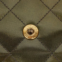 Chanel CC Vanity Case Olive Green Iridescent Quilted Patent Leather