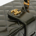 Chanel CC Vanity Case Quilted Patent Leather