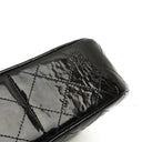 Chanel Chain Top Handle Single Flap Bag Black Quilted Patent Leather 24K Gold-Plated Hardware