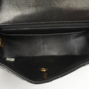 Chanel Chain Top Handle Single Flap Bag Black Quilted Patent Leather 24K Gold-Plated Hardware
