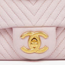 Chanel Chevron Leather Small Classic Flap Bag