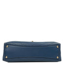 Chanel Chevron Stitched Large Envelope Compartment Flap Bag Blue Calfskin Gold-Tone Hardware, 2018-2019