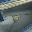 Chanel Chevron Stitched Large Envelope Compartment Flap Bag Blue Calfskin Gold-Tone Hardware, 2018-2019