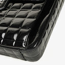 Chanel Chocolate Bar Briefcase Black Patent Leather With Silver Tone Hardware