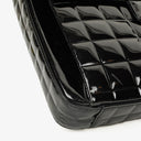 Chanel Chocolate Bar Briefcase Black Patent Leather With Silver Tone Hardware