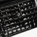 Chanel Chocolate Bar Briefcase Black Patent Leather With Silver Tone Hardware