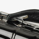 Chanel Chocolate Bar Briefcase Black Patent Leather With Silver Tone Hardware