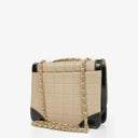 Chanel Chocolate Bar Lambskin And Patent Leather Single Flap Bag
