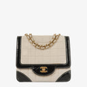 Chanel Chocolate Bar Leather And Patent Leather Single Flap Bag