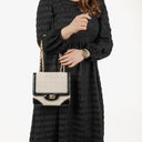 Chanel Chocolate Bar Leather And Patent Leather Single Flap Bag