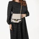 Chanel Chocolate Bar Leather And Patent Leather Single Flap Bag