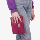 Chanel Chocolate Bar Purple Leather Quilted Flap Bag