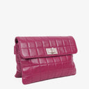 Chanel Chocolate Bar Purple Leather Quilted Flap Bag