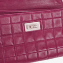 Chanel Chocolate Bar Purple Leather Quilted Flap Bag