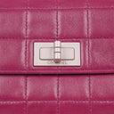 Chanel Chocolate Bar Purple Leather Quilted Flap Bag