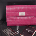 Chanel Chocolate Bar Purple Leather Quilted Flap Bag