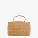 Chanel Chocolate Bar Yellow/Beige Suede Top Handle Flap Bag