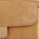 Chanel Chocolate Bar Yellow/Beige Suede Top Handle Flap Bag
