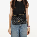 Chanel Classic Black Quilted Lambskin Double Flap Bag With 24K Gold-Plated Hardware