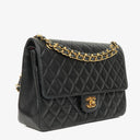 Chanel Classic Black Quilted Lambskin Double Flap Bag With 24K Gold-Plated Hardware
