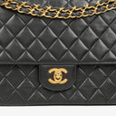 Chanel Classic Black Quilted Lambskin Double Flap Bag With 24K Gold-Plated Hardware