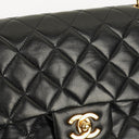 Chanel Classic Black Quilted Lambskin Double Flap Bag With 24K Gold-Plated Hardware