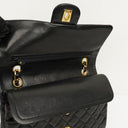 Chanel Classic Black Quilted Lambskin Double Flap Bag With 24K Gold-Plated Hardware