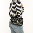 Chanel Classic Black Quilted Lambskin Double Flap Bag With 24K Gold-Plated Hardware