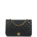 Chanel Classic Black Quilted Lambskin Full Flap Bag With 24K Gold-Plated Hardware