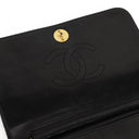 Chanel Classic Black Quilted Lambskin Full Flap Bag With 24K Gold-Plated Hardware