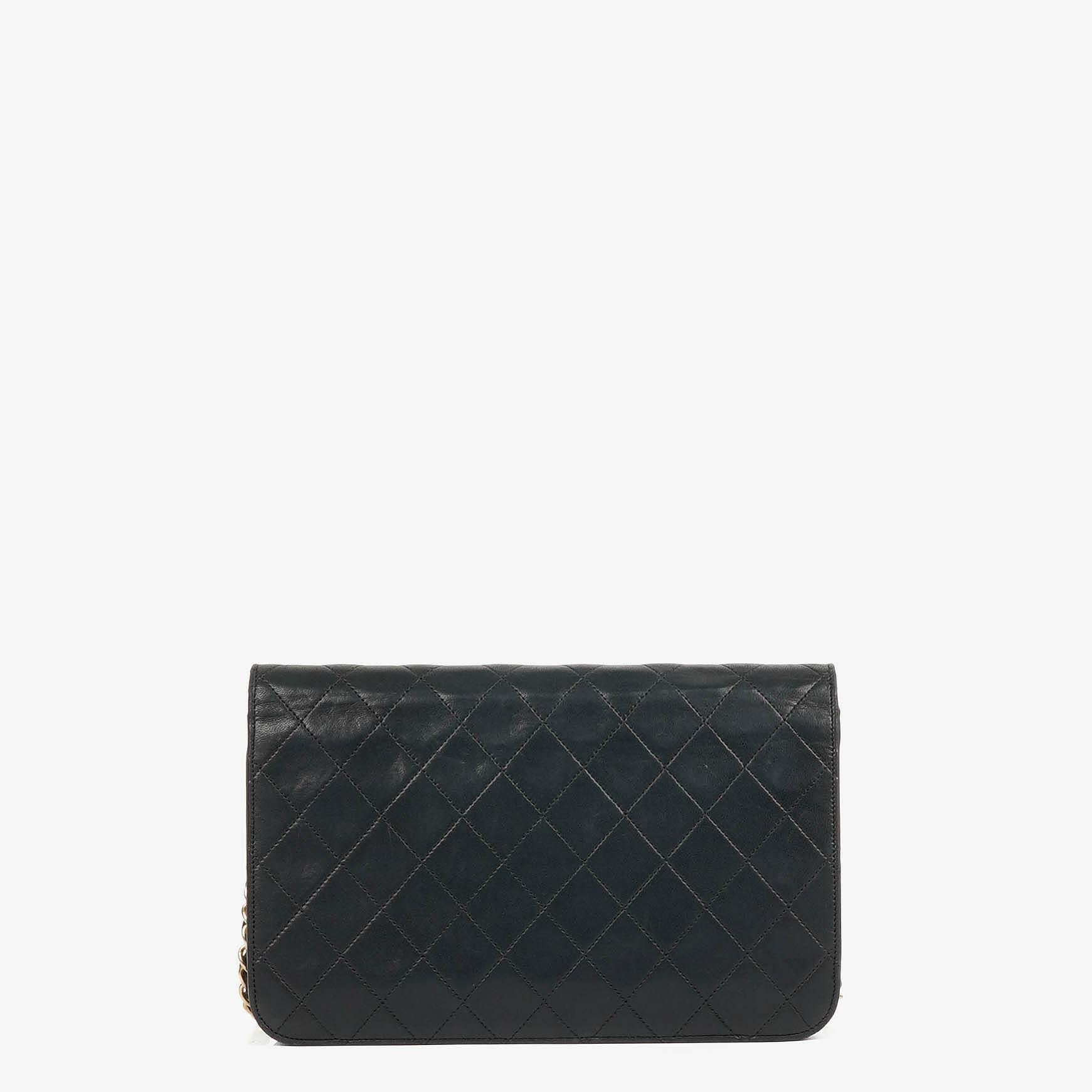 Chanel Classic Black Quilted Lambskin Full Flap Bag With 24K Gold-Plated Hardware