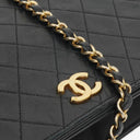 Chanel Classic Black Quilted Lambskin Full Flap Bag With 24K Gold-Plated Hardware