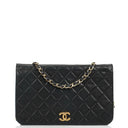 Chanel Classic Black Quilted Lambskin Full Flap Bag With 24K Gold-Plated Hardware