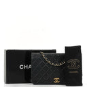 Chanel Classic Black Quilted Lambskin Full Flap Bag With 24K Gold-Plated Hardware