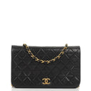 Chanel Classic Black Quilted Lambskin Full Flap Bag With 24K Gold-Plated Hardware