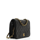 Chanel Classic Black Quilted Lambskin Full Flap Bag With 24K Gold-Plated Hardware