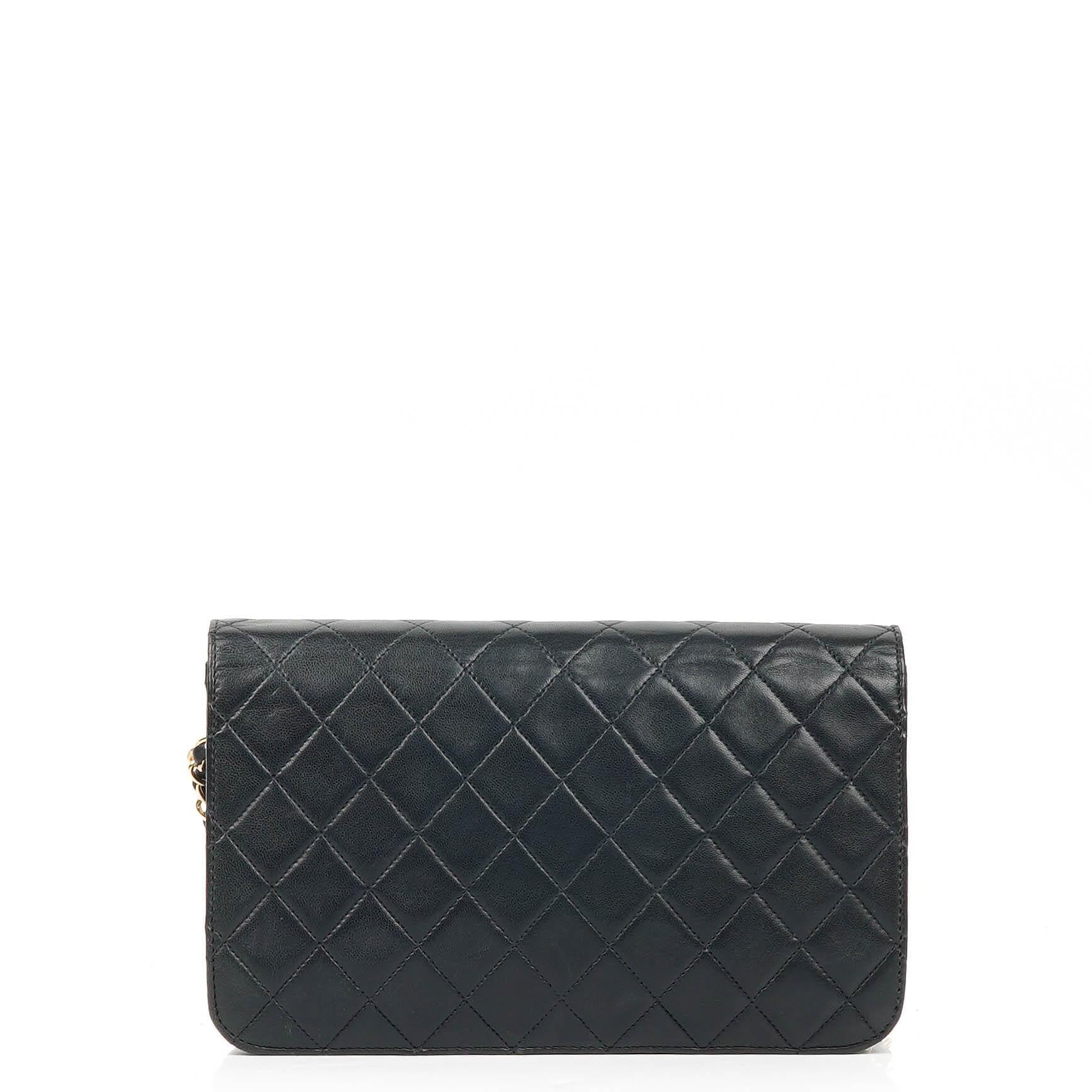 Chanel Classic Black Quilted Lambskin Full Flap Bag With Gold-Tone Hardware
