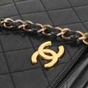 Chanel Classic Black Quilted Lambskin Full Flap Bag With Gold-Tone Hardware