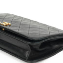 Chanel Classic Black Quilted Lambskin Full Flap Bag With Gold-Tone Hardware