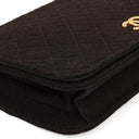 Chanel Classic Brown Quilted Jersey Full Flap Bag With 24K Gold-Plated Hardware