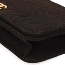 Chanel Classic Brown Quilted Jersey Full Flap Bag With 24K Gold-Plated Hardware