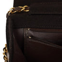 Chanel Classic Brown Quilted Jersey Full Flap Bag With 24K Gold-Plated Hardware