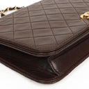 Chanel Classic Brown Quilted Lambskin Full Flap Bag With 24K Gold-Plated Hardware