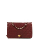Chanel Classic Burgundy Quilted Lambskin Full Flap Bag With 24K Gold-Plated Hardware