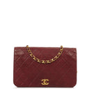 Chanel Classic Burgundy Quilted Lambskin Full Flap Bag With 24K Gold-Plated Hardware