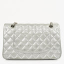 Chanel Classic Double Flap Bag Metallic Silver Quilted Lambskin With Silver-Tone Hardware