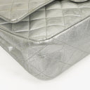 Chanel Classic Double Flap Bag Metallic Silver Quilted Lambskin With Silver-Tone Hardware