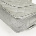 Chanel Classic Double Flap Bag Metallic Silver Quilted Lambskin With Silver-Tone Hardware