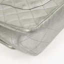 Chanel Classic Double Flap Bag Metallic Silver Quilted Lambskin With Silver-Tone Hardware